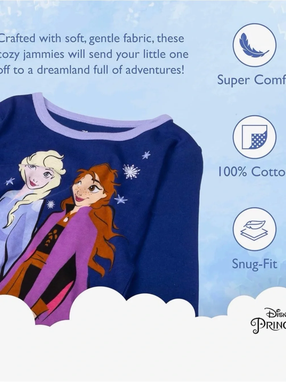 Disney Girls' Princess Pajama Sets - Mint Green & Navy